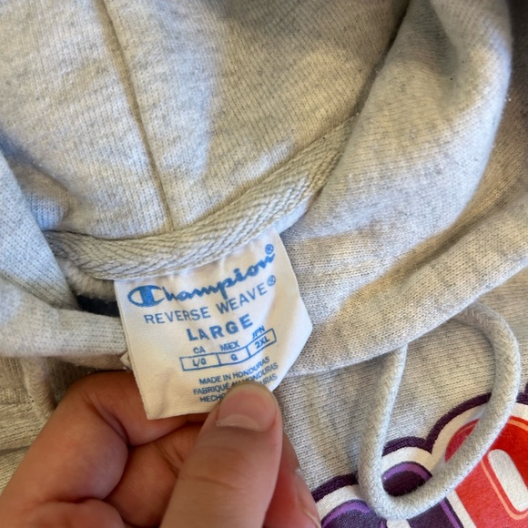 Champion x Cinnamon Toast Crunch Reverse Weave Hoodie - Grey - Size Large - Picture 4 of 6